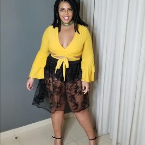 Lace see through skirt